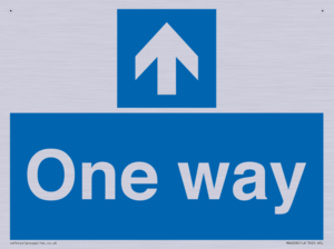 One way with up directional arrow